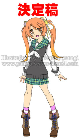 元気で猪突猛進な女の子キャラデザイン