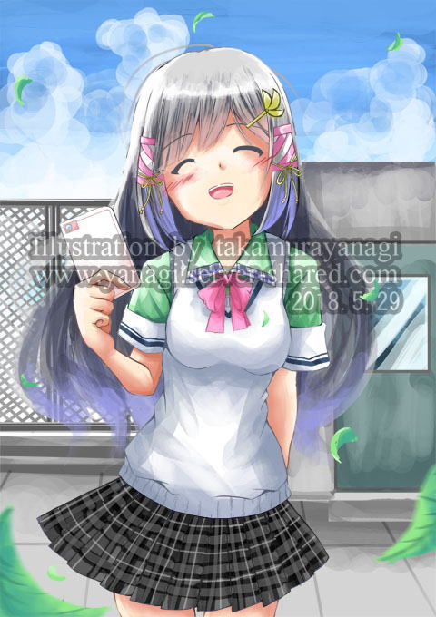 優しく笑う女の子の画像