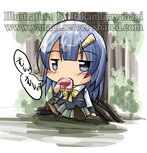 食事女の子ちびキャライラスト