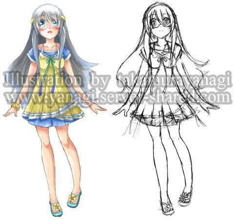 ゆるふわ女の子ナギ夏服デザイン