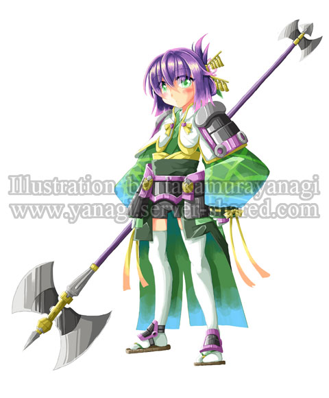 無口な斧使い少女キャラデザイン