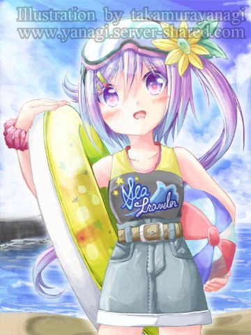 夏と海としずくのイラスト