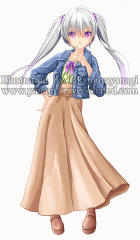 白髪ツインテールの女の子キャラデザイン
